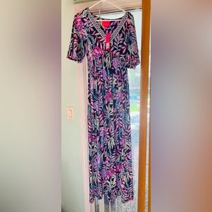 Lilly Pulitzer Pink and Blue Maxi Dress